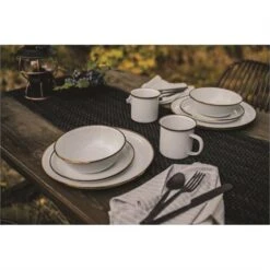 Barebones 390 Enamel Bowl Set Eggshell -Barebones 158290