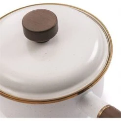Barebones Living 396 Enamel Saucepan Eggshell -Barebones 159663