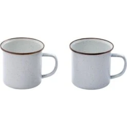 Barebones Living 393 Enamel Cup Set Eggshell