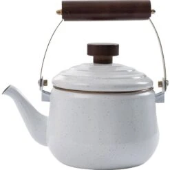 Barebones Living 398 Enamel Teapot Eggshell