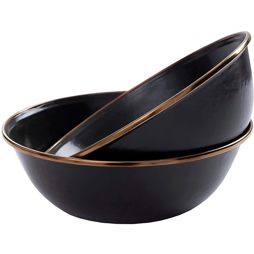 Barebones Living 340 Enamel Bowl Set Charcoal 3 Barebones Living 340 Enamel Bowl Set Charcoal