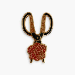 Barebones Enamel Pins -Barebones ACS 806 EnamelPin RoseScissors PDP 01