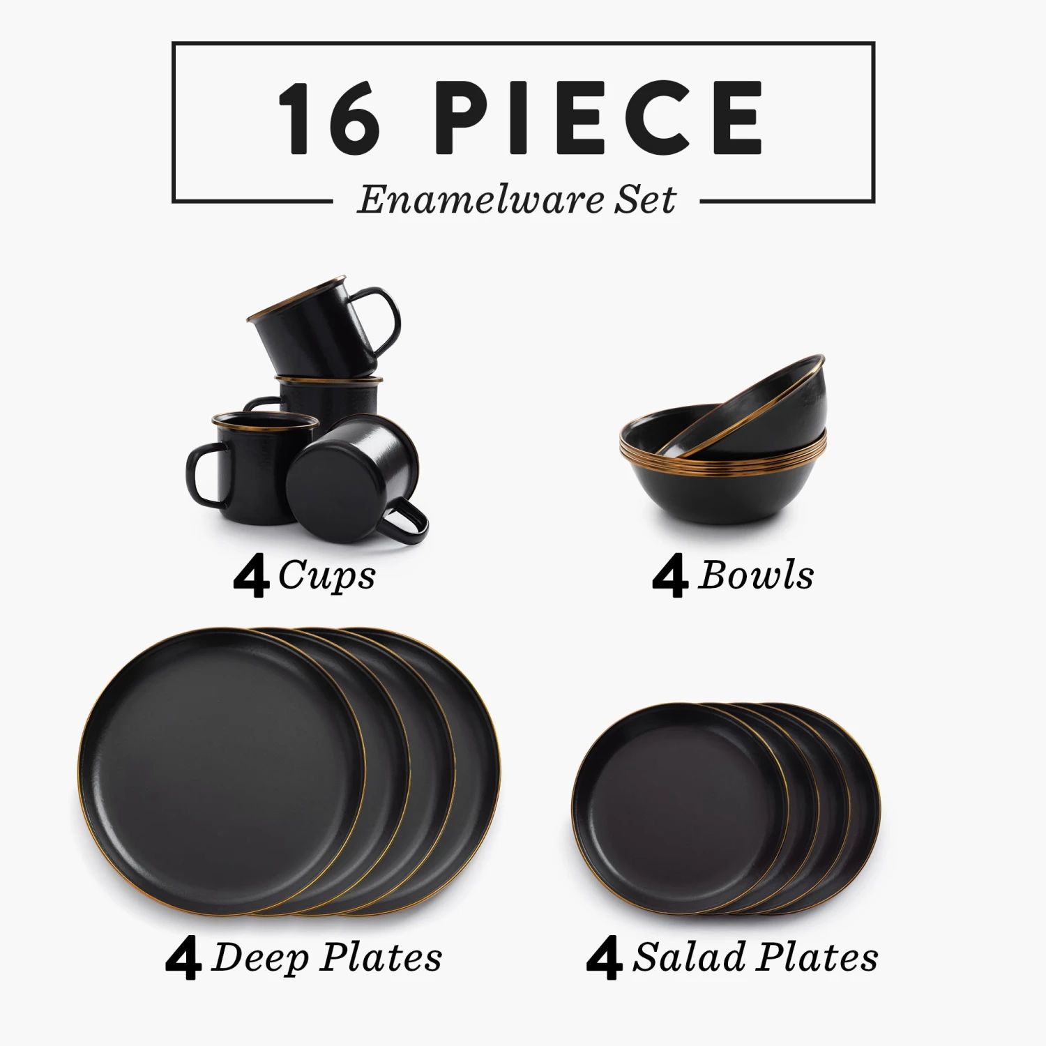 Barebones Enamelware Dining Collection - Charcoal 5 Barebones Enamelware Dining Collection - Charcoal - Image 3