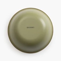 Barebones Enamelware 2-Tone Dining Collection - Olive Drab -Barebones CKW 1025 Enamel2 ToneBowlSet OliveDrab PDP 03