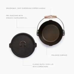 Barebones Polished Cast Iron Dutch Oven - 4qt -Barebones CKW 327 PolishedCastIronDutchOven 4qt PDP 24 Label