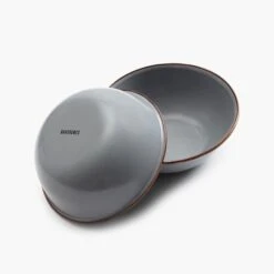 Barebones Enamelware Dining Collection - Slate Gray -Barebones CKW 357 EnamelBowlSet SlateGray PDP 02