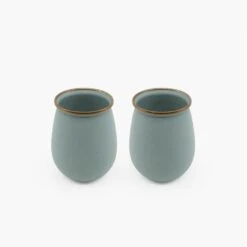 Barebones Enamelware Dining Collection - Mint -Barebones CKW 389 EnamelTumblerSet Mint PDP 01