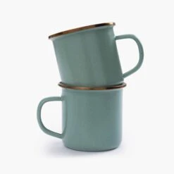 Barebones Enamelware Dining Collection - Mint -Barebones CKW 428 EnamelCupSet Mint PDP 01