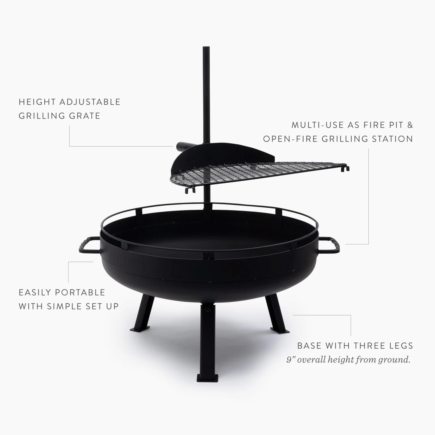 Barebones Cowboy Fire Pit Grill - 23" 6 Barebones Cowboy Fire Pit Grill - 23" - Image 4
