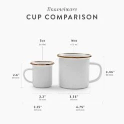 Barebones Enamelware Dining Collection - Eggshell -Barebones Enamelware CupComparison Eggshell PDP Label