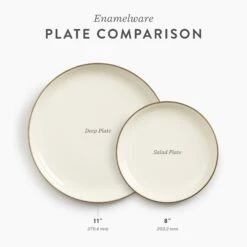Barebones Enamelware 2-Tone Dining Collection - Olive Drab -Barebones Enamelware PlateComparison 2Tone OliveDrab PDP Label