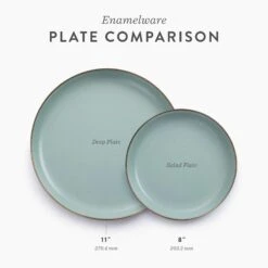 Barebones Enamelware Dining Collection - Mint -Barebones Enamelware PlateComparison Mint PDP