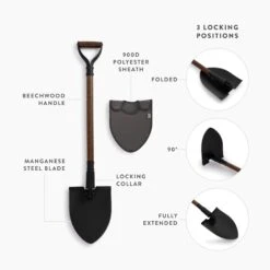Barebones Spading Fork & Folding Shovel Set -Barebones FoldingShovelk PDP Label