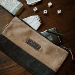 Barebones Neelum Zipper Pouches -Barebones STC 722 NeelumZipperPouch Small Khaki PDP 04