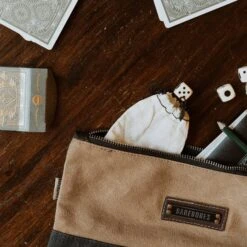 Barebones Neelum Zipper Pouches -Barebones STC 722 NeelumZipperPouch Small Khaki PDP 05