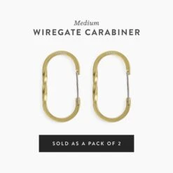 Barebones Wiregate Carabiners - 3 Sizes -Barebones WiregateCarabiner Gold Medium PDP Label