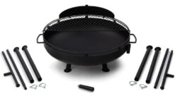 Barebones Cowboy Fire Pit Grill W/ Adjustable Legs -Barebones opplanet barebones cowboy fire pit grill 30in w adjustable legs ckw 450 av 22