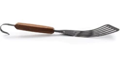 Barebones Cowboy Grill Fish Spatula -Barebones opplanet barebones cowboy grill fish spatula stainless steel natural walnut ckw 467 av 4