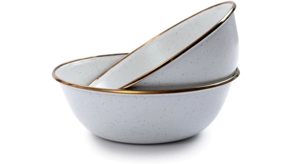 Barebones Enamel Bowl Set - Set Of 2 3 Barebones Enamel Bowl Set - Set Of 2